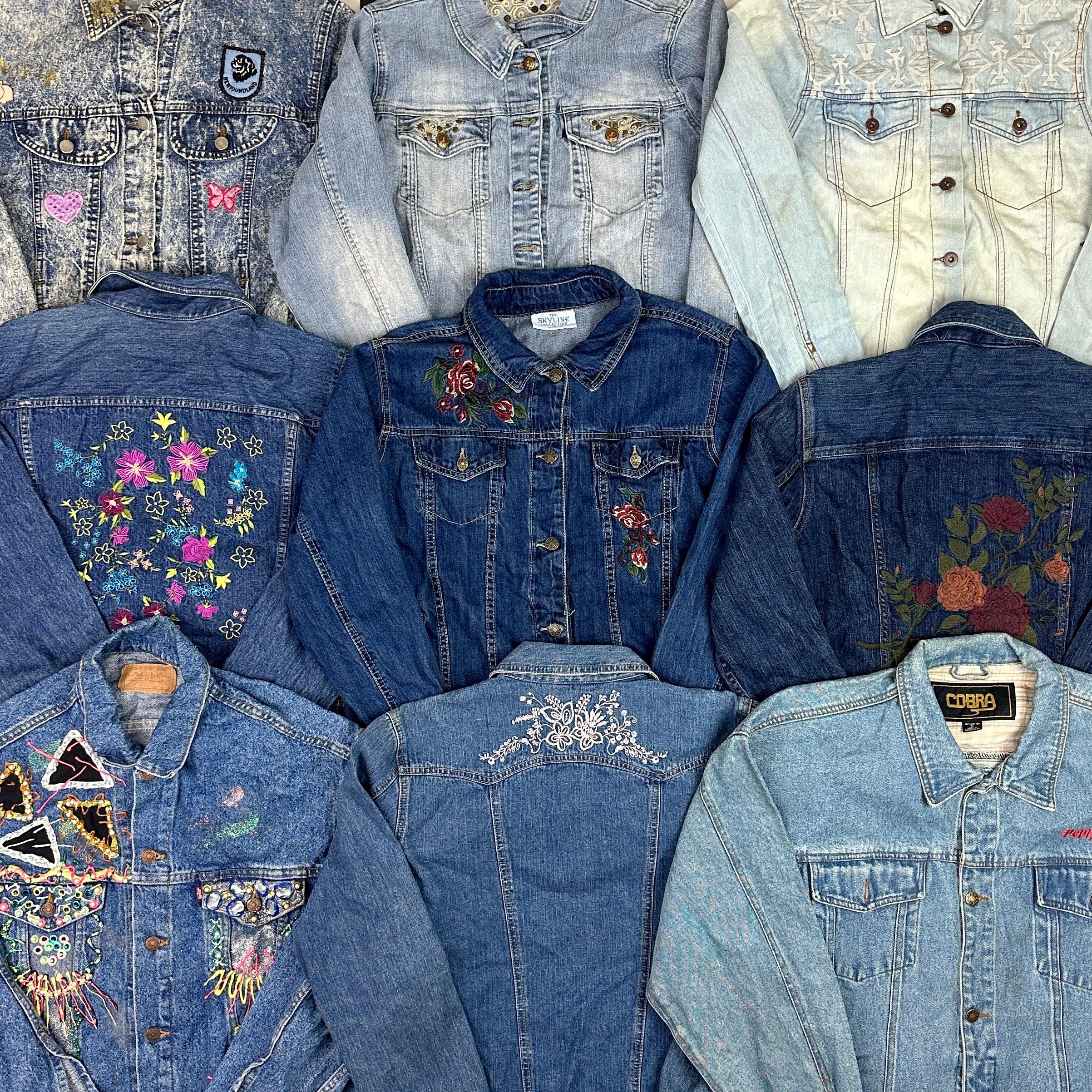 Embroidered Denim Jacket High Street