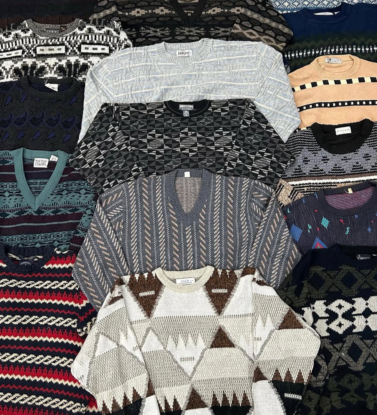 Vintage Patterned Jumper Wholesale (Knitwear)