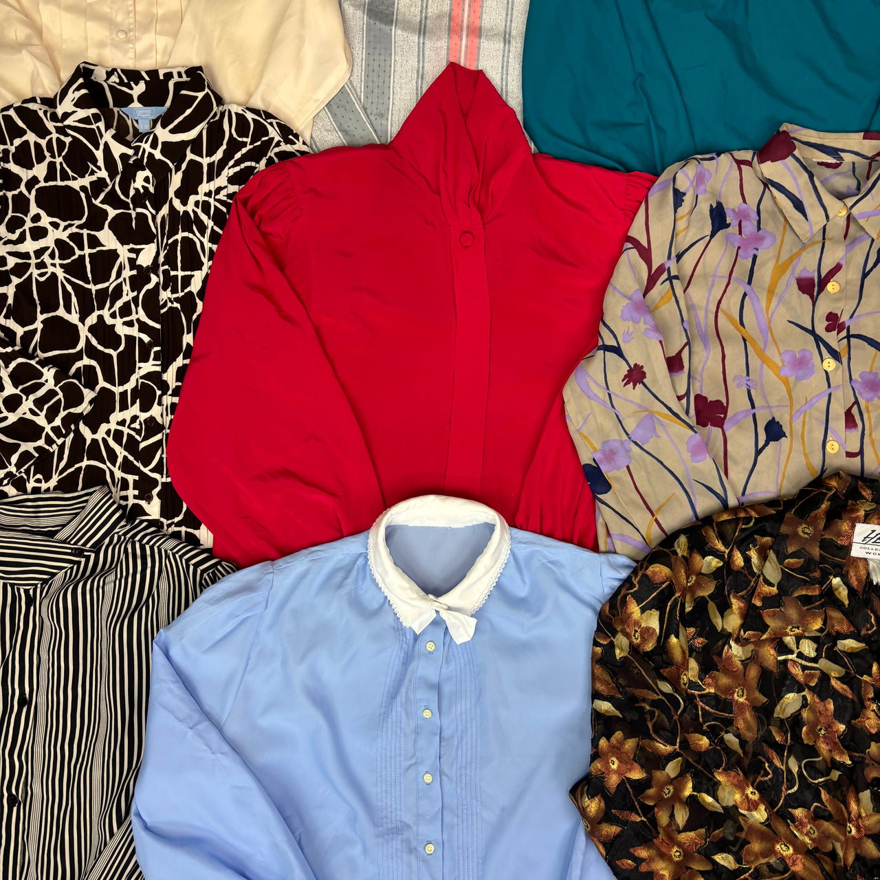 30 x VINTAGE LONG SLEEVE BLOUSE GRADE A