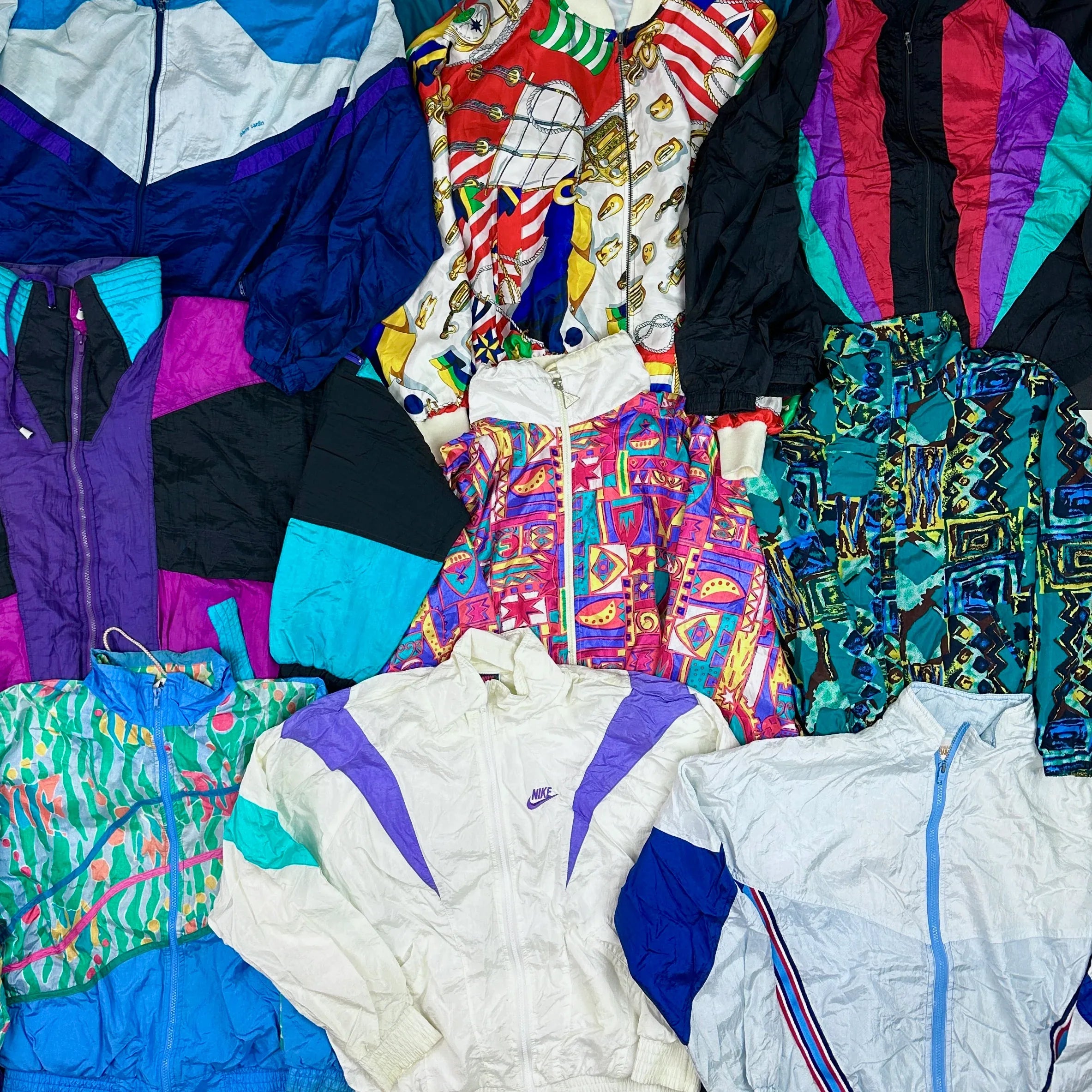 vintage whole pattern jacket セット 20 x VINTAGE SHELLSUIT JACKET (CRAZY/FUNKY STYLE) GRADE A/B